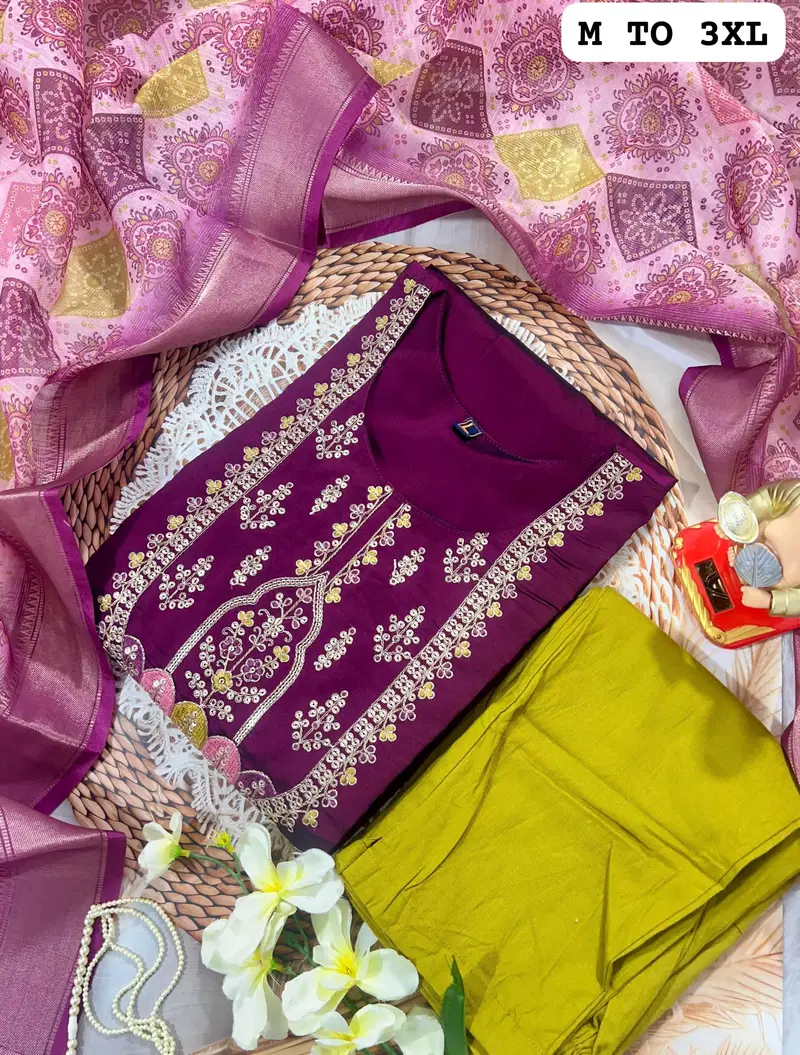 HR Pure Muslin Kurti With Bottom Dupatta Wholesale Market In Surat